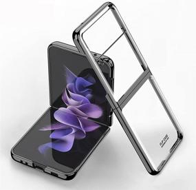 img 4 attached to 📱 Dazzling Clear-Black DOOTOO Luxury Transparent Plating PC Crystal Cover for Samsung Galaxy Z Flip 3 - Anti-Scratch & Shockproof Protection Case