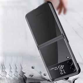 img 3 attached to 📱 Dazzling Clear-Black DOOTOO Luxury Transparent Plating PC Crystal Cover for Samsung Galaxy Z Flip 3 - Anti-Scratch & Shockproof Protection Case