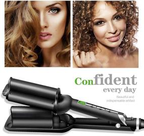 img 2 attached to YITRUST Hair Crimper Deep Waver Curling Wand - Create Beachy Waves with Adjustable LCD Temperature (Black)