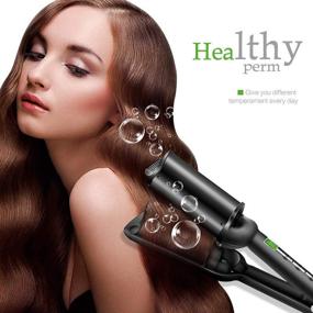 img 1 attached to YITRUST Hair Crimper Deep Waver Curling Wand - Create Beachy Waves with Adjustable LCD Temperature (Black)