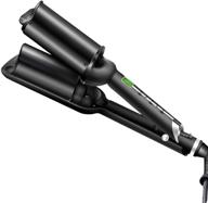 yitrust hair crimper deep waver curling wand - create beachy waves with adjustable lcd temperature (black) logo