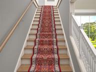 marash luxury collection 25' stair runner rugs - stair carpet runner with 336,000 points per square meter - sarouk red logo