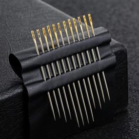 img 1 attached to 🧵 Convenient Set of 24 Self Threading Needles and Large-Eye Hand Sewing Needles with Wooden Needle Case: Perfect for Storing Handmade Sewing Embroidery Needle Accessories