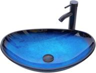 🌊 enhance your bathroom with yimai ingenuity vessel sink glass art basin combo in ocean blue логотип