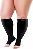 🧦 bams plus size open toe compression socks wide calf – bamboo graduated toeless knee-high support for comfortable compression логотип