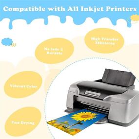 img 1 attached to 🖨️ High-Quality 50 Sheets Iron on Transfer Paper for Light Fabric - DIY Projects 8.3 x 11.7 Inches