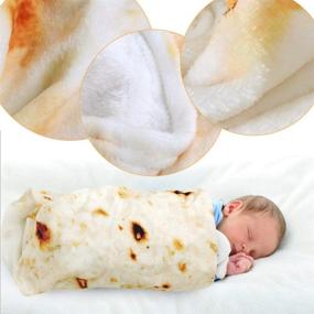 img 3 attached to 🌯👶 Безопасная пеленка-буррито для малышей: покрывало-тарталетка с шапочкой - супермягкое и идеальный подарок на детский праздник (Круглое, Желтый, 35 дюймов)