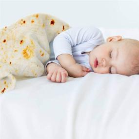 img 1 attached to 🌯👶 Безопасная пеленка-буррито для малышей: покрывало-тарталетка с шапочкой - супермягкое и идеальный подарок на детский праздник (Круглое, Желтый, 35 дюймов)