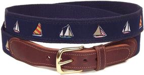 img 1 attached to ⛵️ Стильный и надежный: Ремень Preston Leather Nautical Sailboats для непревзойденного моряцкого образа