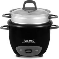 🍚 aroma housewares 6-cup (cooked) pot-style rice cooker and food steamer, black arc-743-1ngb - convenient and versatile cooking appliance логотип