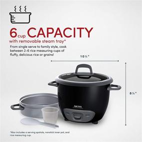 img 1 attached to 🍚 Aroma Housewares 6-Cup (Cooked) Pot-Style Rice Cooker and Food Steamer, Black ARC-743-1NGB - Convenient and Versatile Cooking Appliance