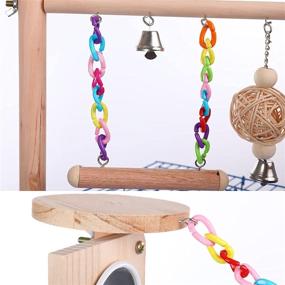 img 2 attached to Bird Cage Play Stand Toy Set: Ultimate Playground Gym for Conure, Parakeets, Budgie & More!