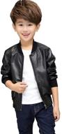 🧥 stylish boys faux leather jacket - lightweight coat for spring & autumn logo