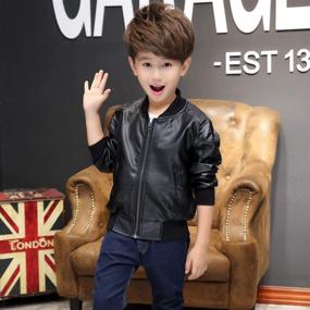 img 3 attached to 🧥 Stylish Boys Faux Leather Jacket - Lightweight Coat for Spring & Autumn