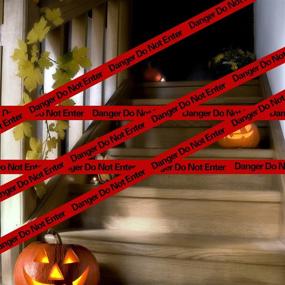 img 3 attached to 🚫 GroTheory Red Danger Do Not Enter Tape 2 Pack, 3 inch x 1000 feet Halloween Decorations Red with a Bold Black Print – High Visibility, Strongest Tape, Weatherproof & Tear Resistant Design