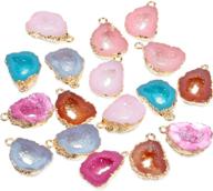 📿 24 resin pendants beads | charms ore-shaped hollowed jewelry findings for diy necklace making | girls, women logo