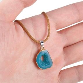 img 2 attached to 📿 24 Resin Pendants Beads | Charms Ore-Shaped Hollowed Jewelry Findings for DIY Necklace Making | Girls, Women