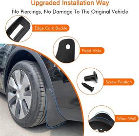 img 1 attached to 🚗 TopLight Model Y Mud Flaps &amp; Splash Guards – Full Protection Custom Kit, Front and Rear Mudguard Set with Screws – No Drill Holes Required (Set of 4)