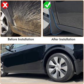 img 3 attached to 🚗 TopLight Model Y Mud Flaps &amp; Splash Guards – Full Protection Custom Kit, Front and Rear Mudguard Set with Screws – No Drill Holes Required (Set of 4)