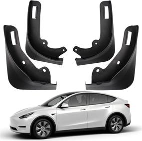 img 4 attached to 🚗 TopLight Model Y Mud Flaps &amp; Splash Guards – Full Protection Custom Kit, Front and Rear Mudguard Set with Screws – No Drill Holes Required (Set of 4)