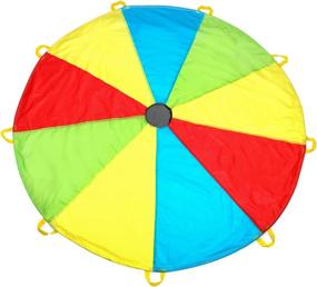 img 4 attached to 🪂 MountRhino Kids Parachute: 6ft Play Parachute with 9 Handles - Multicolored Outdoor Indoor Games Exercise Toy for Children