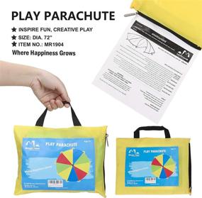 img 2 attached to 🪂 MountRhino Kids Parachute: 6ft Play Parachute with 9 Handles - Multicolored Outdoor Indoor Games Exercise Toy for Children