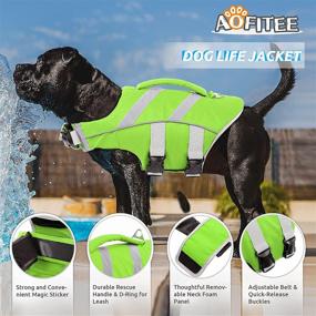 img 2 attached to 🐶 AOFITEE Ripstop Dog Life Jacket - Reflective Safety Pet Lifesaver with Rescue Handle, Adjustable Swimming Vest for Small Medium Large Dogs