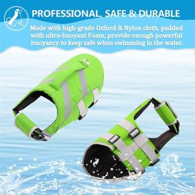 img 3 attached to 🐶 AOFITEE Ripstop Dog Life Jacket - Reflective Safety Pet Lifesaver with Rescue Handle, Adjustable Swimming Vest for Small Medium Large Dogs