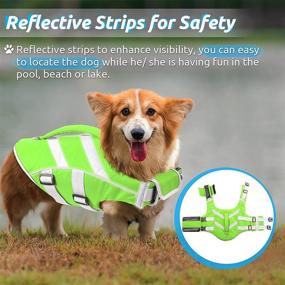 img 1 attached to 🐶 AOFITEE Ripstop Dog Life Jacket - Reflective Safety Pet Lifesaver with Rescue Handle, Adjustable Swimming Vest for Small Medium Large Dogs