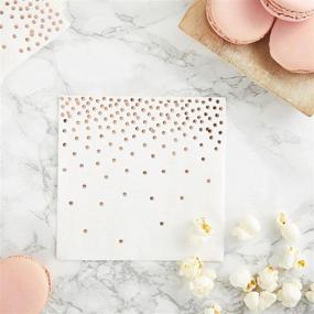 img 3 attached to 🌹 Premium Rose Gold Foil Paper Cocktail Napkins - Polka Dot Confetti Design, 5x5 Inches, 100 Pack: Perfect for Parties!