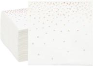 🌹 premium rose gold foil paper cocktail napkins - polka dot confetti design, 5x5 inches, 100 pack: perfect for parties! logo