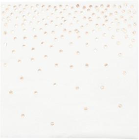 img 2 attached to 🌹 Premium Rose Gold Foil Paper Cocktail Napkins - Polka Dot Confetti Design, 5x5 Inches, 100 Pack: Perfect for Parties!