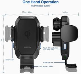 img 3 attached to 🔌 OCOMMO Wireless Car Charger: Convenient 15W Auto Clamping for iPhone, Samsung & Qi Smartphones