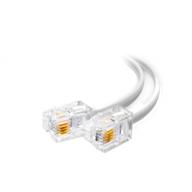 📞 set of 2, 4ft rj11 male to male white telephone cables - 48-inch phone line cord logo