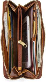 img 2 attached to 💼 Secure and Stylish: Timberland Women's Leather RFID Zip Around Wallet Clutch with Wristlet Strap