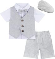 gentleman's style: stylish and coordinated boys' clothing sets with shorts and berets logo