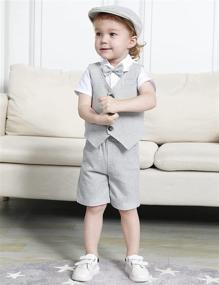 img 3 attached to Gentleman's Style: Stylish and Coordinated Boys' Clothing Sets with Shorts and Berets