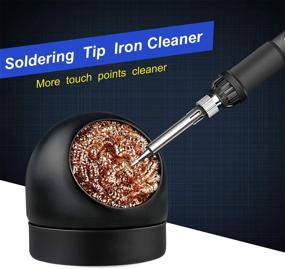 img 2 attached to Soldering Iron Tip Cleaner Kit - Non-slip Coiled Brass Cleaning Wire Ball &amp; Base - Hassle-free Waterless Solution