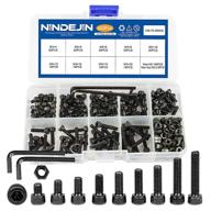 nindejin black & silver hex socket screw bolts nuts & flat washer kit - m3 socket cap head logo