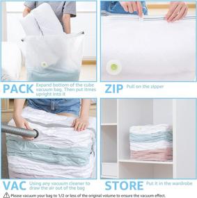 img 2 attached to 🧺 LeverLoc Cube Vacuum Storage Bags: 6 Jumbo Premium Packs for Space-saving Storage - No Pumps Required!