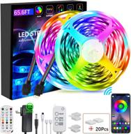 🎵 weird tails 65.6ft/20m led strip lights: music sync rgb color changing lights with bluetooth controller for bedroom home party логотип