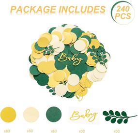 img 3 attached to Sage Green Table Scatter Confetti with Eucalyptus and Gold Baby Letter – Greenery Baby Shower Decorations for Gender Reveal and Table Décor