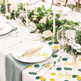 img 1 attached to Sage Green Table Scatter Confetti with Eucalyptus and Gold Baby Letter – Greenery Baby Shower Decorations for Gender Reveal and Table Décor