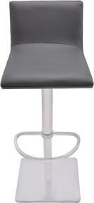 img 3 attached to Gray Faux Leather and Brushed Stainless Steel Finish Armen Living Crystal Swivel Adjustable Barstool