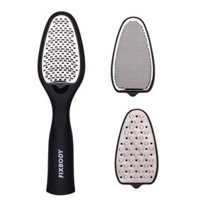 img 4 attached to 🦶 FIXBODY Pedicure Kit - 3-in-1 Replaceable Stainless Steel Foot Rasp File for Callus Removal, Dead Skin, Cracked Heels, Feet Scrubbing, and Corn Eradication