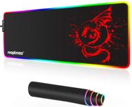 🐉 enhance gaming experience with anime dragon rgb gaming mouse pad - 15 led lighting modes - 31.5 x 12 inch (red) logo