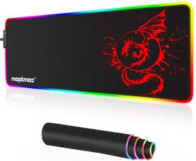 img 4 attached to 🐉 Enhance Gaming Experience with Anime Dragon RGB Gaming Mouse Pad - 15 LED Lighting Modes - 31.5 X 12 Inch (Red)