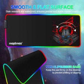 img 2 attached to 🐉 Enhance Gaming Experience with Anime Dragon RGB Gaming Mouse Pad - 15 LED Lighting Modes - 31.5 X 12 Inch (Red)