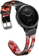 🌸 abanen 20mm floral pu leather watch bands for garmin fenix 6s/5s - quick release easy fit women wristband strap for fenix 5s/5s plus/6s pro/sapphire logo
