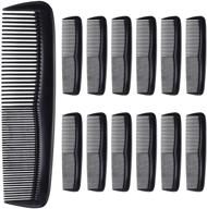 🖤 hestya 24 pack black hair comb pocket plastic comb - unbreakable hairdressing styling set for salon or hotel hair care logo